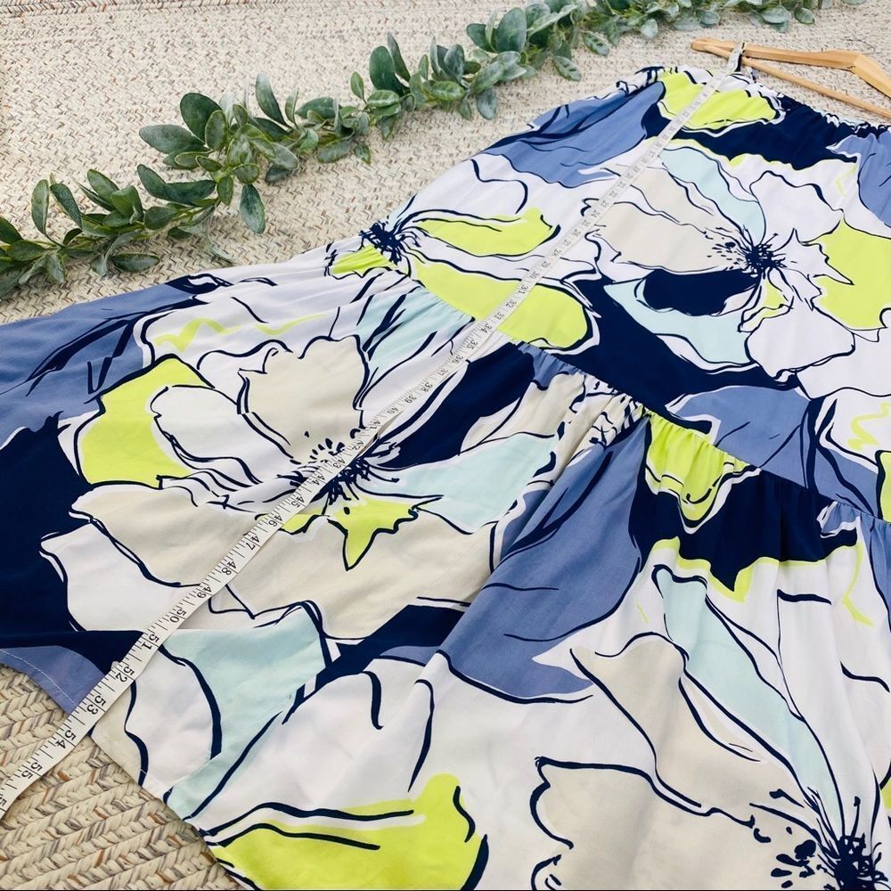 NWT APT9 floral flowy blue green maxi dress size large - Picture 8 of 11